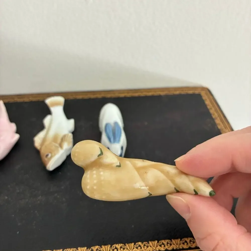 Japanese Ceramic Chopstick Rests Set Animal Fish Rabbit - Picture 2 of 7